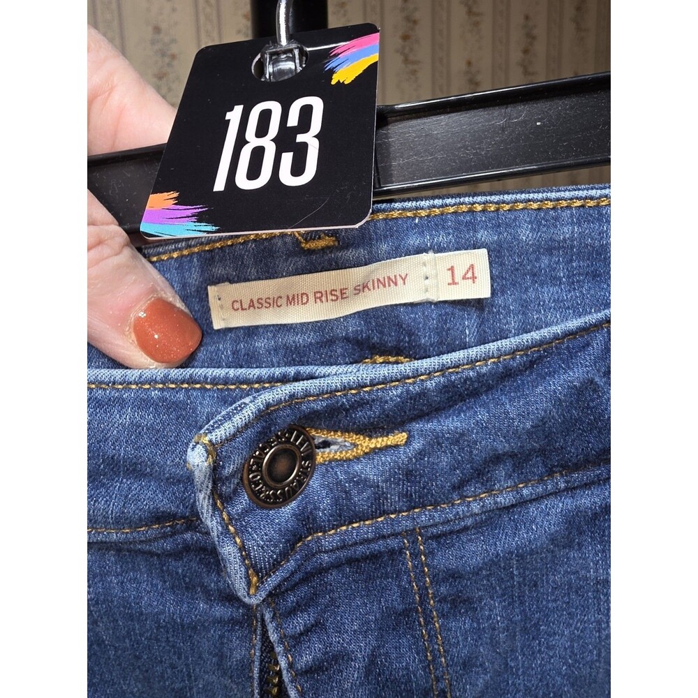 Levi’s Womens Size 14 Classic Mid Rise Skinny Jeans Blue Stretch Denim - Picture 2 of 6